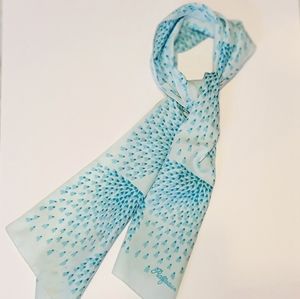 Ralfeaux Skinny Scarf Vintage Shades Of Blue Flying Hearts